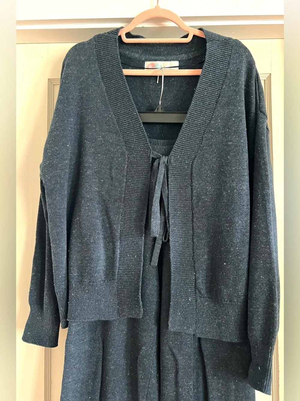 🏷️ Free People 100% Cotton Solar Sweater Set in Navy Size XS NWOT